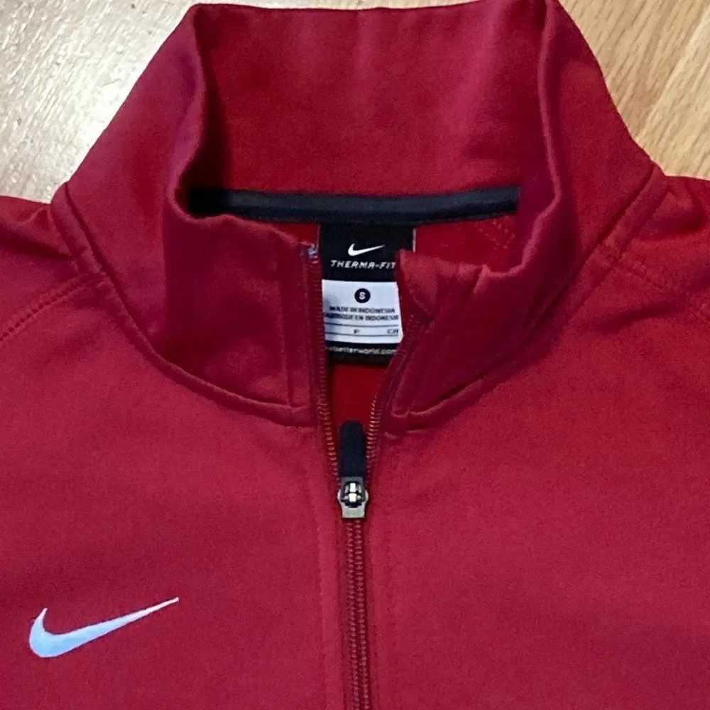 Nike ThermaFit Mens Small Red Quarter ZIP Pullover Size Small